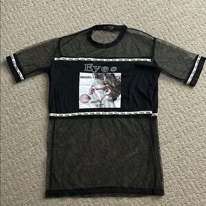 Fila Black Mesh Graphic T-Shirt